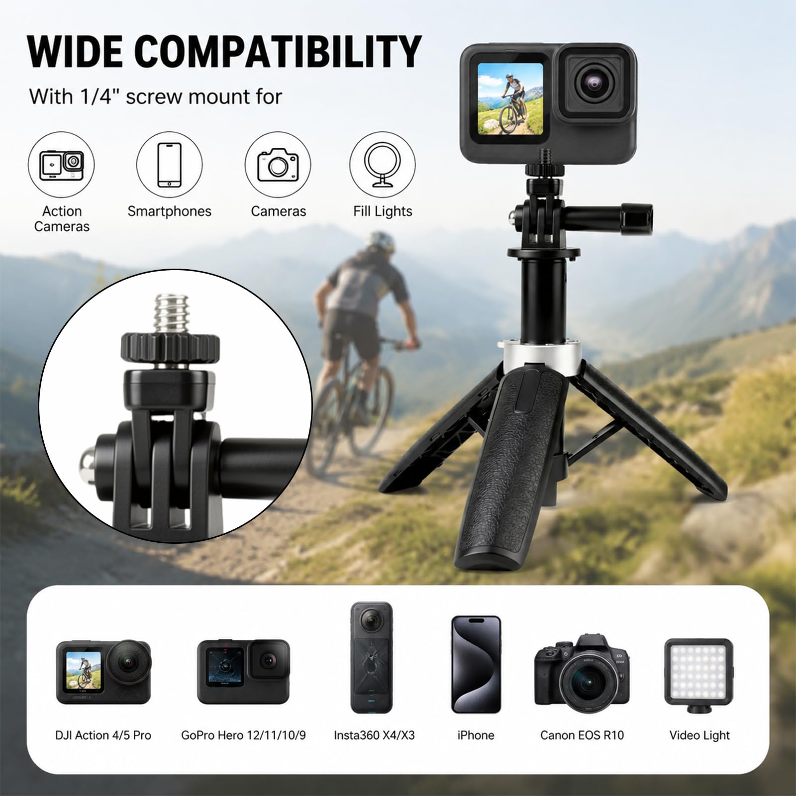 Mini, składany statyw, przenoś – Gopro Action Camera Hero 12 Black recenzja i cena
